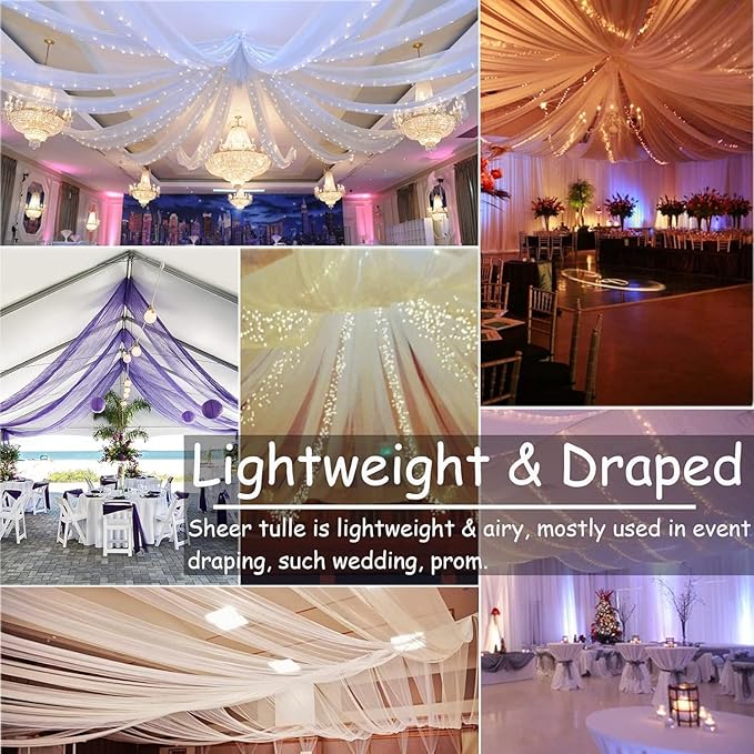 Beige Tulle Fabric Roll Spool Bolt Large Tulle Wedding Party Decoration - Image 6
