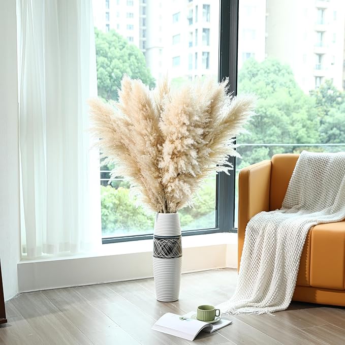 10 Stems 46 inch Tall Pampas Grass Decor - Image 3