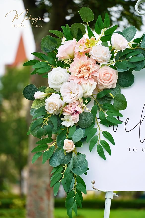 Wedding Sign Faux Flower Swag for Ceremony Party Reception Entrance Floral - Image 4