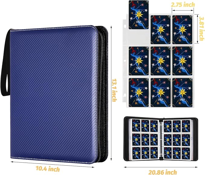 Trading Card Binder, Premium 9 Pocket Card Binder, 720 Double Sided Pocket PU - Image 4