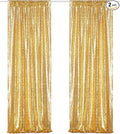 Poise3EHome Gold Sequin Backdrop Curtains, 2 Panels Gold Sequin Backdrop by Poise3EHome