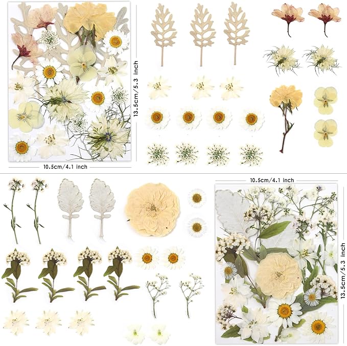 80 Pcs Dried Flowers for Crafts, Real Natural Dried Pressed Flowers in Soft - Image 2