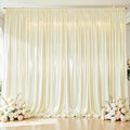 Champagne Satin Backdrop Curtains 2 Panels by WishCare