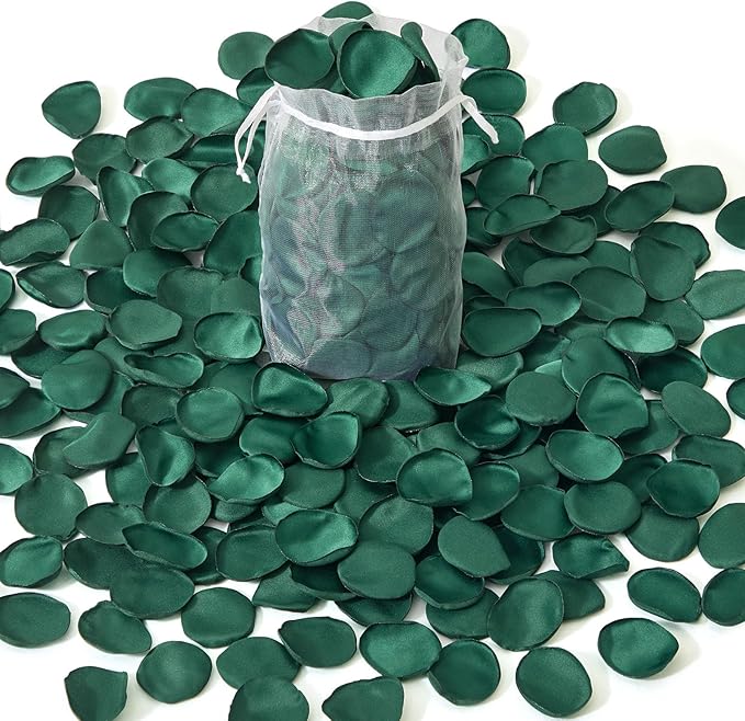 Alecono 600Pcs Silk Rose Petals, Fake Dark Green Petals by AleconoBetterYourLife