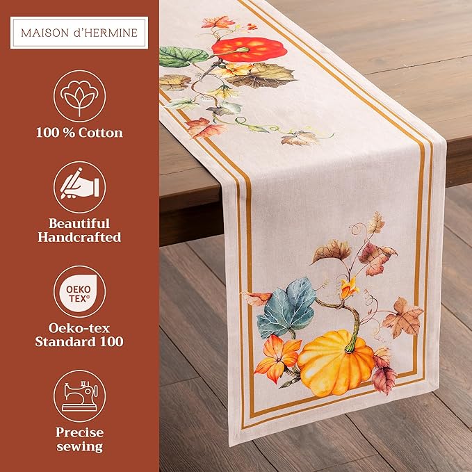 Maison d' Hermine Table Runner 100% Cotton Single Layer Table Runners 108 - Image 2