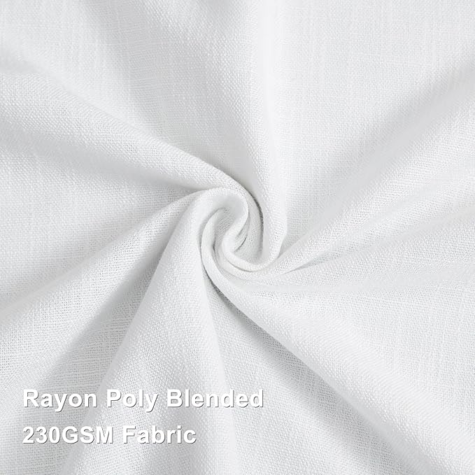 Vision Home White Pinch Pleated Semi Sheer Curtains Textured Light Filtering - Image 4