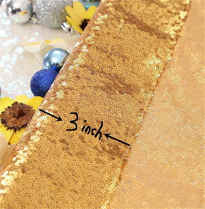Eternal Beauty Yellow Gold Sequin Backdrop, 10x10 Ft Glitter Background Curtains - Image 8