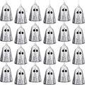 24 Pcs Halloween Disco Ghosts Decor Halloween Ornament Silver Mirror Disco by Simgoing