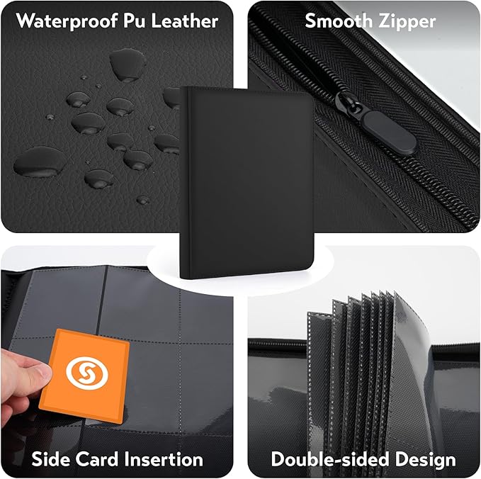 1000+ Pockets Trading Card Binder, Premium 16 Pocket Card Binder, Ringless Side - Image 4