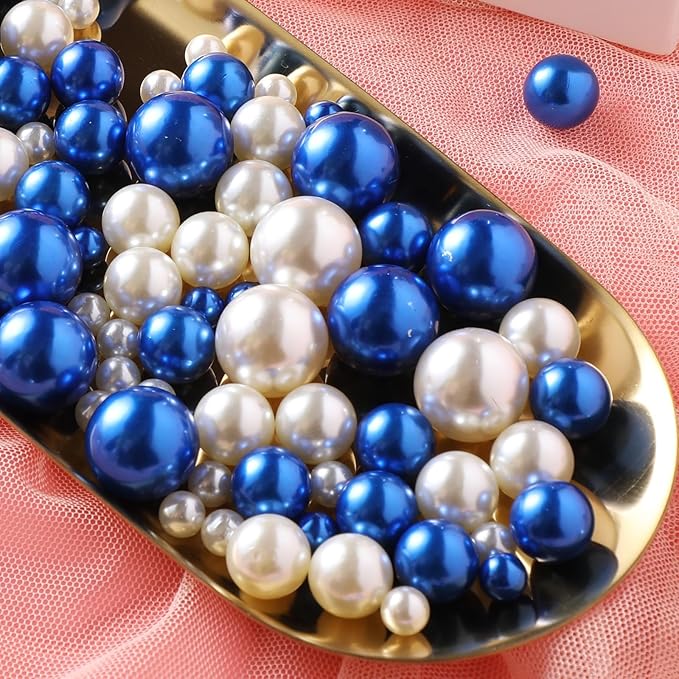 200 Pcs Vase Filler Beads White and Blue Pearl Beads - Image 5