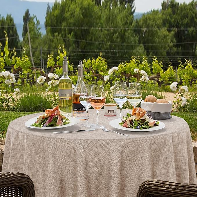 Fitable Faux Linen Round Tablecloths 60 Inches - Image 7