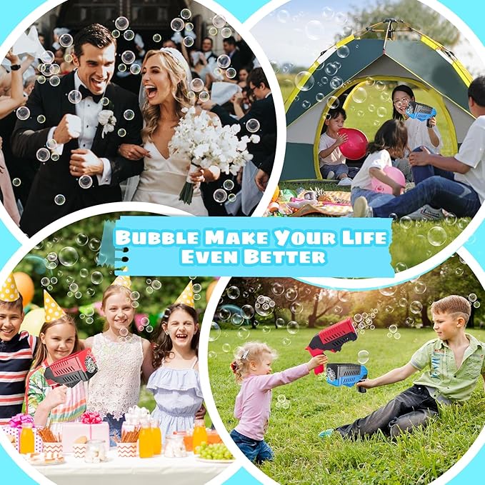 SHCKE Bubble Gun for Kids 2 Packs, Bubble Machine for Kids, 8 Holes Bubble - Image 3