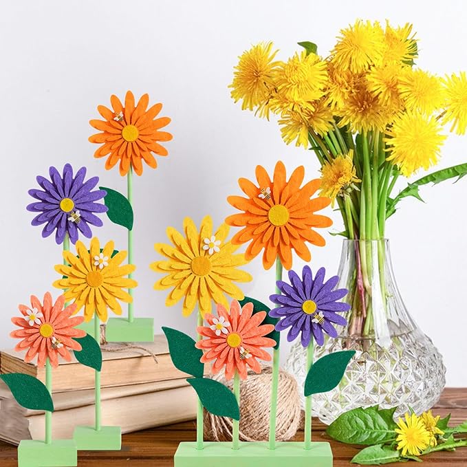 8 PCS Daisy Felt Centerpieces for Tables Flower Party Decorations Daisy - Image 5