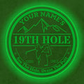 Custom 19th Hole Golf Bar Sign – Personalized LED Color Changing Acrylic Wall by Unknown