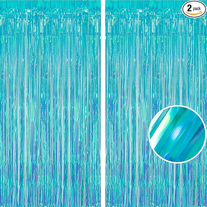 BRAVESHINE Party Decorations Iridescent Foil Fringe Backdrop by BRAVESHINE
