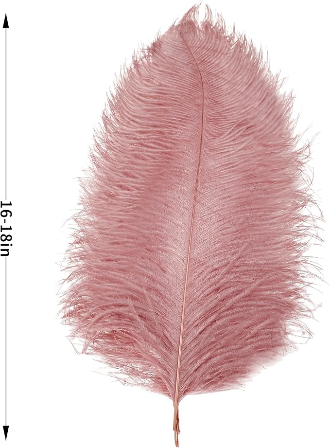 Larryhot Pink Ostrich Feathers Bulk- 16-18 inch 10pcs Feathers - Image 4