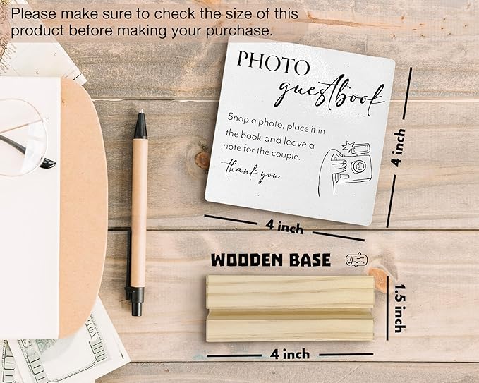 Wedding Guestbook Desk Decor, Wedding Guest Book Sign Wood Plaque, Guest Book - Image 3