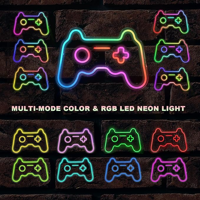 Ineonlife Gamer Neon Sign, Dream Colorful Game Controller Neon Light - Image 8