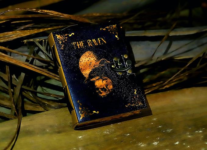 Leather Gothic Journal Magical Raven Skull Spiral Notebook Mystery Crow Journal - Image 6