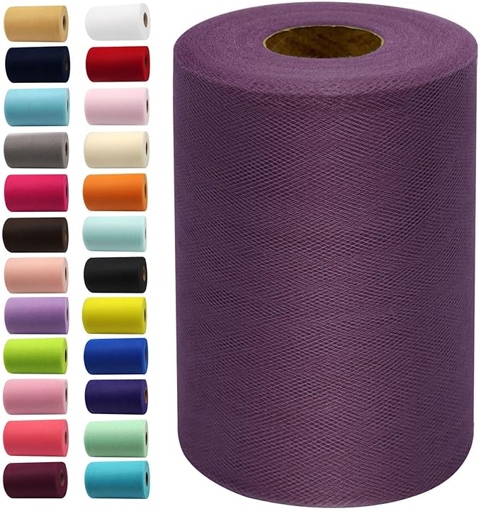 Tulle Fabric Rolls 6 Inch by 100 Yards Fabric Spool Tulle Ribbon by IONTACH