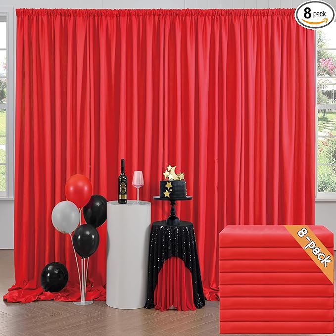 40ft x 10ft Thick Red Backdrop Curtains by ENJOYYOURPARTY