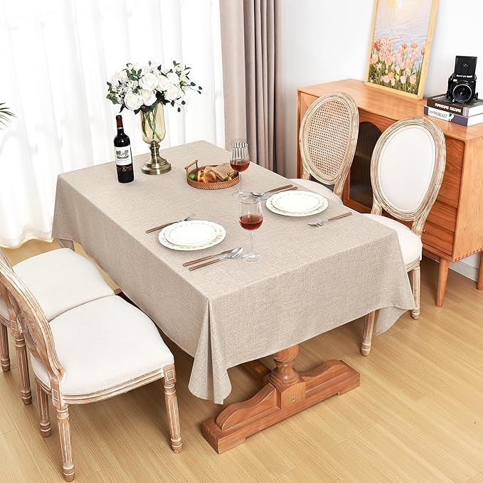 Fitable Faux Linen Tablecloths Rectangle 60 x 102 Inch - Image 7