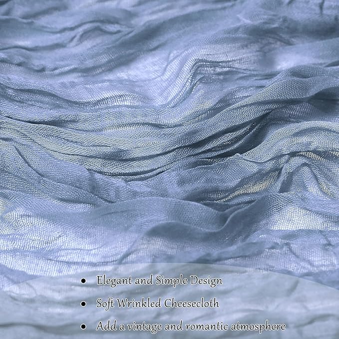 10-Pack Dusty BlueCheesecloth Table Runners – 10FT Boho Rustic Gauze Fabric - Image 5