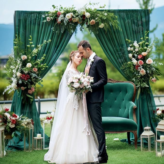10 x 10 Feet Dark Green Backdrop Curtain - Image 6