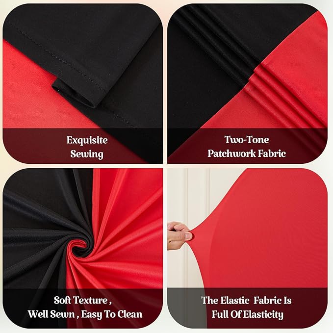 Red Black Arch Backdrop Cover for Wedding, Birthday Party Decor, Chiara - Image 5
