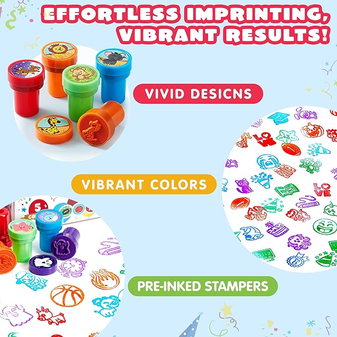 JOYIN 50 Pcs Assorted Stamps for Kids - Image 5