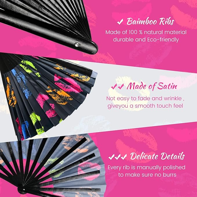 SYNTECSO Hand Fans for Women Foldable, Boots on The Ground Fan, Rave Fan for - Image 3