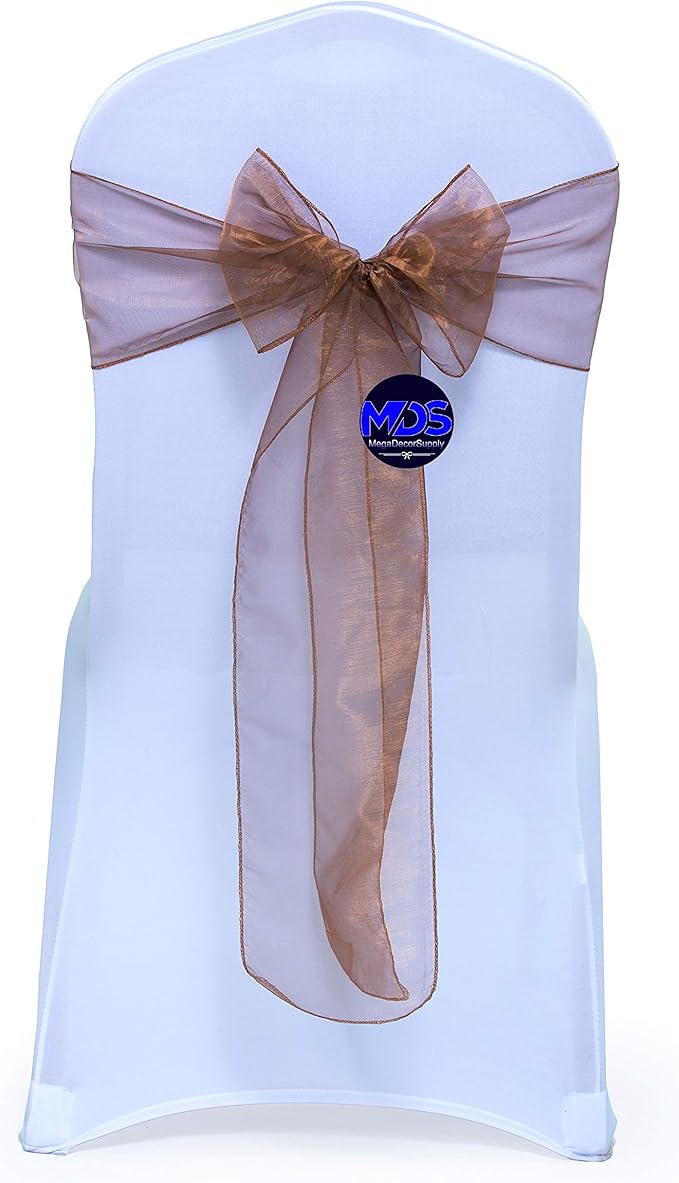 MDS Pack of 75 PCS Organza Chair Sashes Wider Dining Chair Bows Ribbon Tie Back by MDS