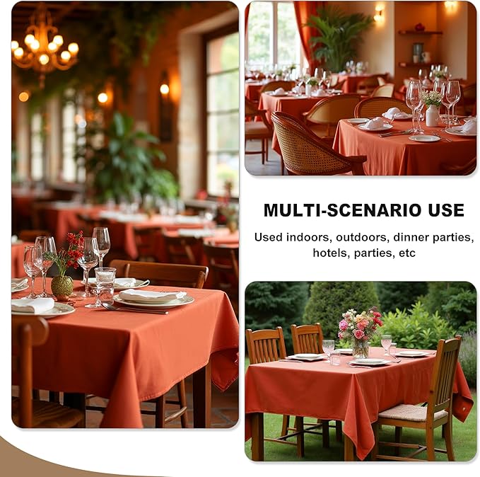 Fitable Rust Rectangle Tablecloths - Image 5