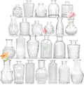 Bud Vases - in Bulk 24, Vintage Small Glass Bud Vases by Unknown