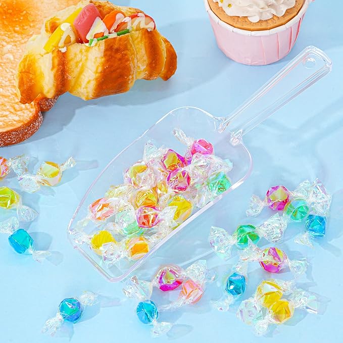 4Pcs Clear Plastic Ice Scoop for Freezer, Mini Candy Popcorn Scoops for Buffet - Image 5