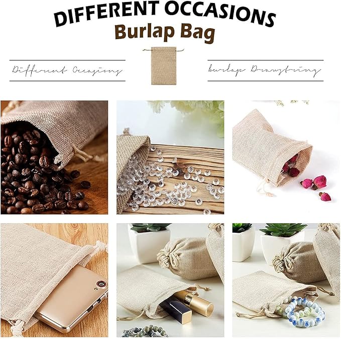 ANPHSIN 75 Pcs Small Burlap Gift Bags - Image 2