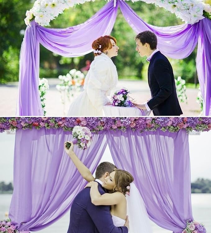 8 Panels Wedding Arch Draping Fabric 28" x 20Ft Wedding Arch Drapes Chiffon - Image 7