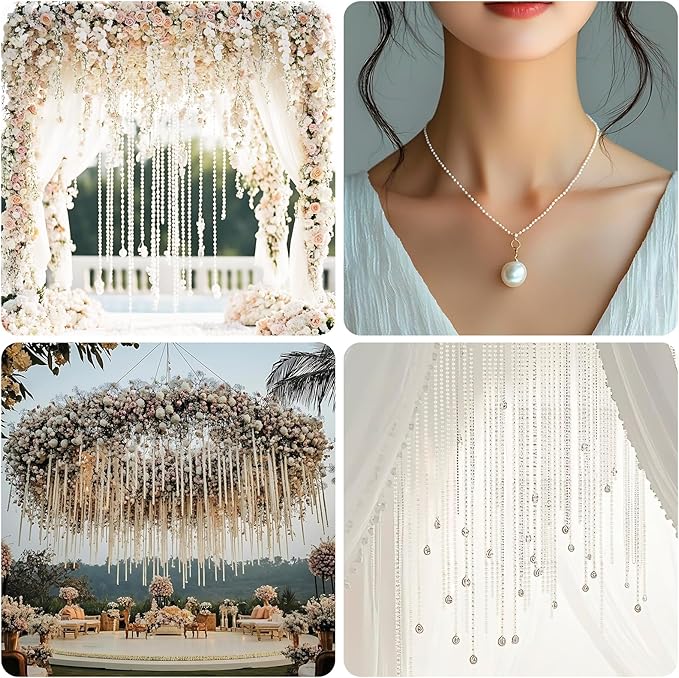 164 Feet Faux Pearl Beads Garland 3mm Craft String Pearls - Image 4