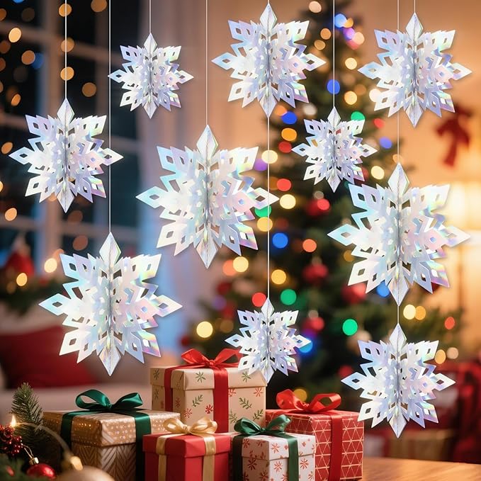 Benbilry 3D Hanging Snowflake Decorations by Benbilry