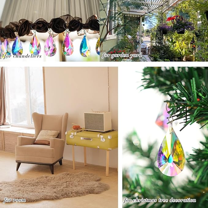 10 Pack Colorful Crystal Prisms Suncatcher, Sun Shine Catcher Rainbow Pendants - Image 6