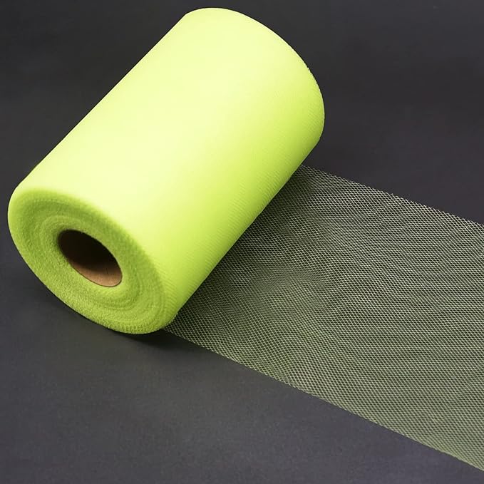 Lime Green Tulle Fabric Rolls 6 Inch by 100 Yards Fabric Spool Tulle Ribbon - Image 5