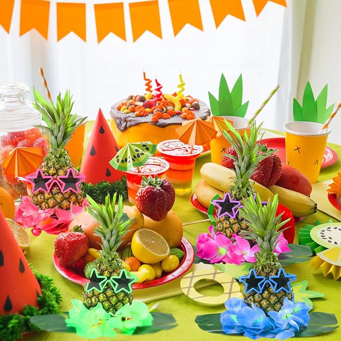 6 Sets Hawaiian Table Centerpieces Pineapple Luau Party Table Decorations - Image 6