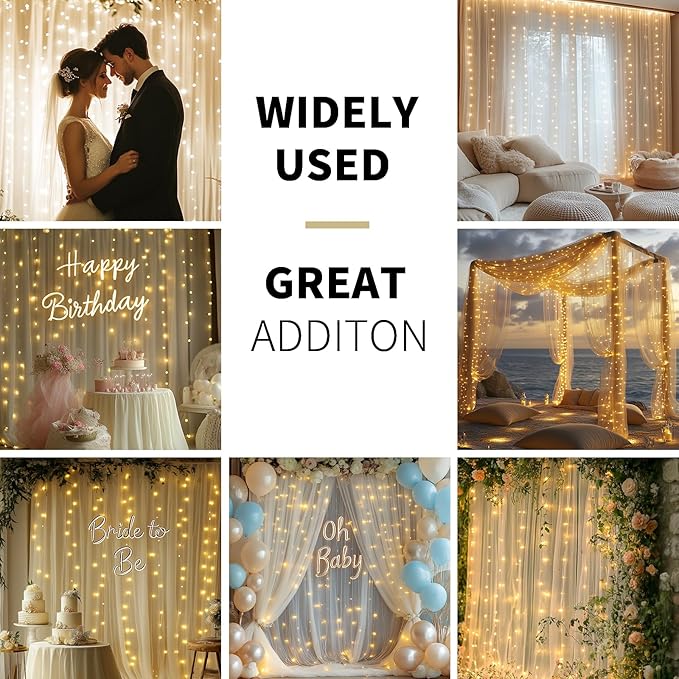 Ivory Tulle Backdrop Curtain - Image 2