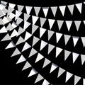 30 Ft Silver Party Decorations Glitter Metallic Paper Triangle Banner Flag by pinkblume