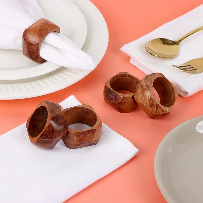 Wooden Napkin Rings Set of 12 Fall Decor - Image 4