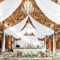 4 Panels White Wedding Ceiling Drapes 5ftx30ft Ceiling Drapes Chiffon Fabric by fani
