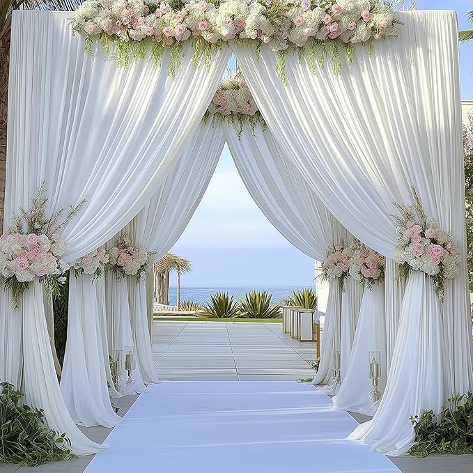 10×12ft White Wrinkle Free Backdrop Curtain, Soft Silky Easy to Drape Wedding - Image 8