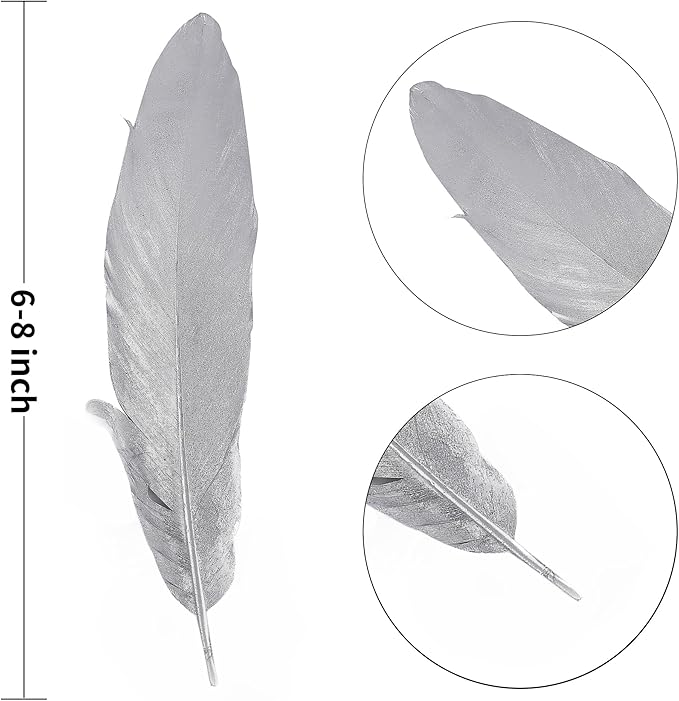 Larryhot Silver Goose Feathers for Crafts - Image 3