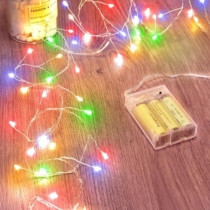 Fairy Lights Battery Operated, Twinkle String Lights Waterproof Silver Wire 5 by Minetom