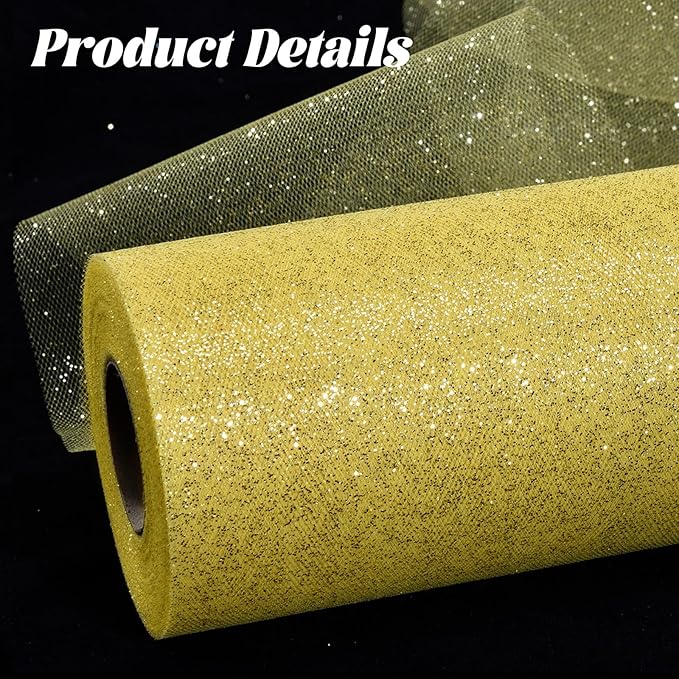 Glitter Tulle Rolls 6” by 50 Yards Sparkle Tulle Fabric Ribbon Sequin Tulle - Image 5